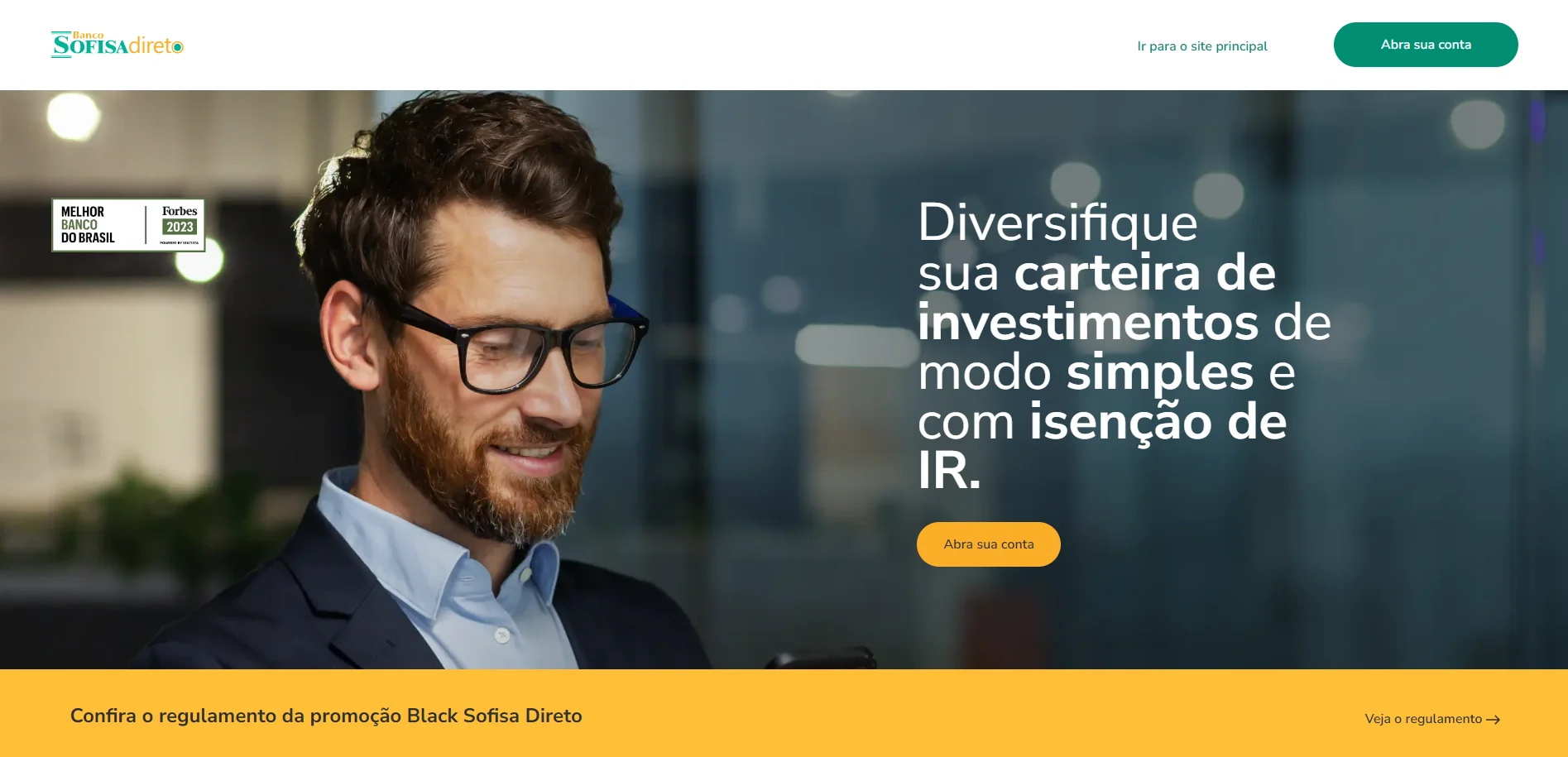 Página inicial da Landing Page Sofisa Mapfre